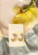 Pearlescent Floral Embossed Mini Hoop Earrings