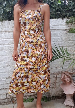 VINTAGE 80S FLORAL MIDI SUMMER DRESS