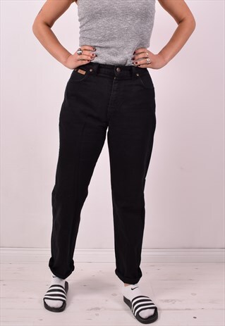WRANGLER WOMENS VINTAGE JEANS W28 L30 BLACK 90S