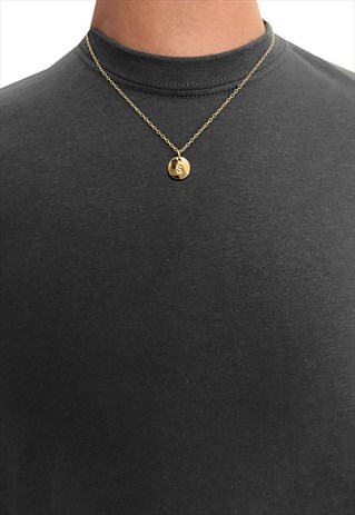 54 Floral 20" Initial Pendant Necklace Chain - Gold