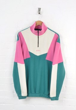 Vintage Urban Outfitters Fleece 1/4 Zip Block Colour M