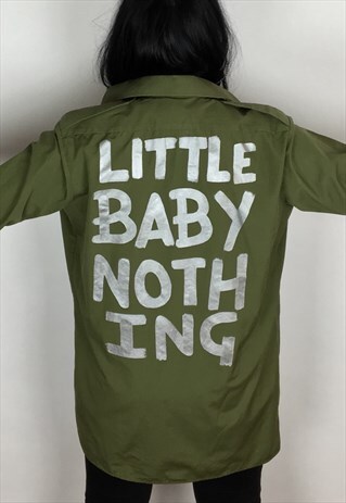 LITTLE BABY NOTHING HAND PAINTED VINTAGE ARMY SHIRT