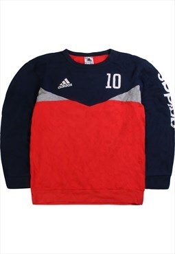 Vintage  Adidas Sweatshirt Crewneck Heavyweight Plain Red