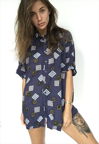 PATTERNED OVERSIZED RETRO VINTAGE UNISEX FESTIVAL SHIRT