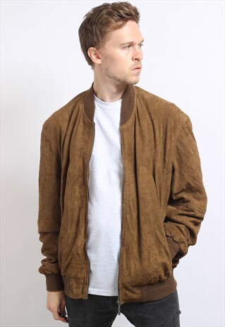 VINTAGE SUEDE OVERSIZED BOMBER JACKET