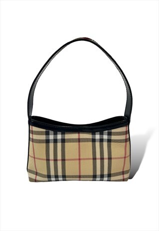 BURBERRY BAG BEIGE NOVA CHECK HANDBAG POUCHETTE PURSE