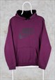 Vintage Burgundy Nike Hoodie Spell Out Logo Small