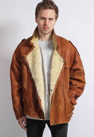 VINTAGE LEATHER SHEEPSKIN JACKET