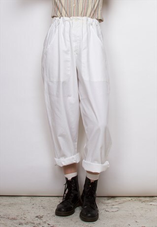 VINTAGE WHITE WORKER TROUSERS
