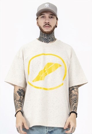 STARRY SKY INK DOT COLORFUL YARN SMILEY T-SHIRT
