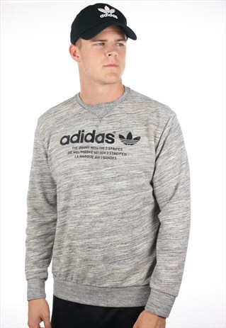 VINTAGE ADIDAS ORIGINALS SPELL OUT TREFOIL SWEATSHIRT JUMPER