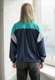 VINTAGE 80'S NAVY COLOUR BLOCK SPORT JACKET