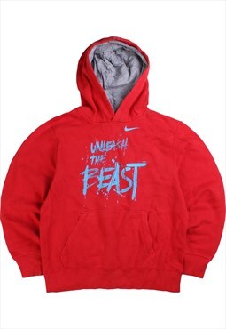 Vintage  Nike Hoodie Unleash the Beast Pullover Red Large
