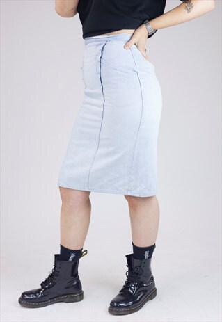 VINTAGE 90S DENIM STUDDED SKIRT