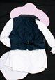 VINTAGE PREPPY VEST Y2K PLAID WAISTCOAT IN GREY