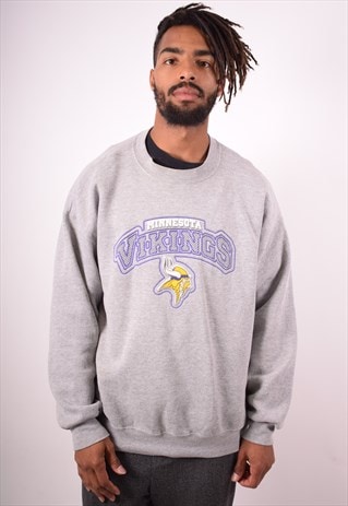NFL MENS VINTAGE MINNESOTA VIKINGS SWEATSHIRT JUMPER XL 90S