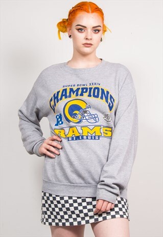90'S VINTAGE NFL SUPERBOWL ST. LOUIS RAMS GREY SWEATSHIRT