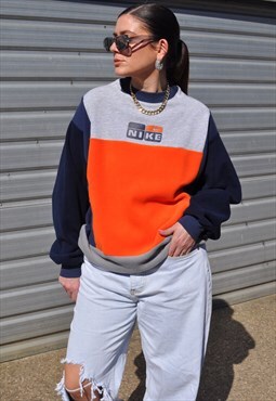 Y2K vintage reworked Nike spell out fleece panel sweatshirt