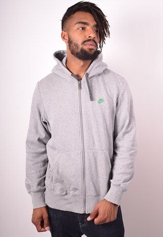 NIKE MENS VINTAGE HOODIE JACKET LARGE GREY 90S