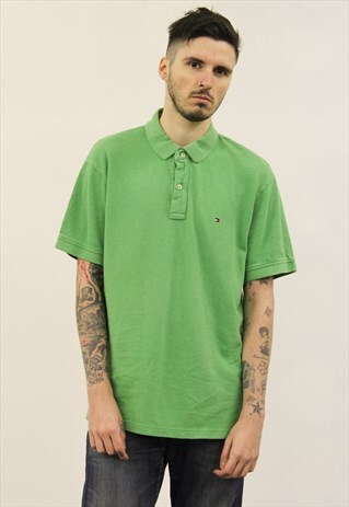 VINTAGE 1990S GREEN TOMMY HILFIGER POLO SHIRT