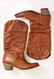 LIGHT BROWN SCHUH LEATHER COWBOY WESTERN BOOTS