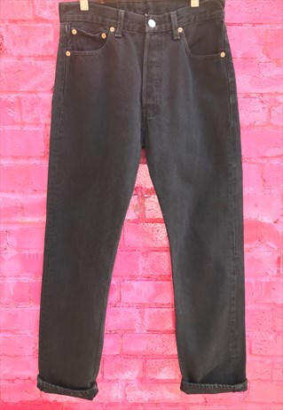 VINTAGE 90'S BLACK HIGH-WAISTED LEVI'S 501 JEANS