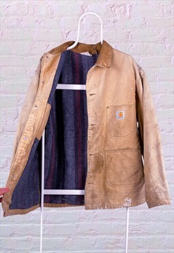 Vintage Carhartt Jacket Workwear Bomber Beige XL