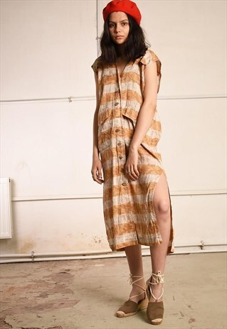 90'S RETRO PINAFORE MINIMALIST PARIS CHIC MIDI DRESS