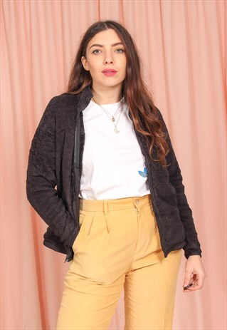 VINTAGE 90S FLEECE JACKET IN BLACK
