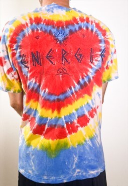 Vintage 90s heart tie dye t-shirt 