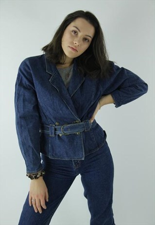 90'S WAIST VINTAGE DENIM JACKET