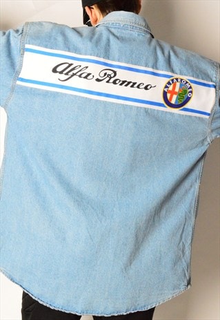 REWORKED KALEIDOO VINTAGE 90S ALFA ROMEO DENIM SHIRT