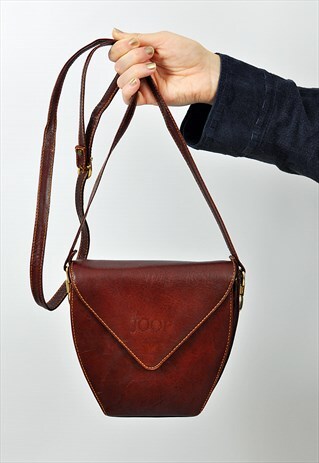 VINTAGE BROWN LEATHER JOOP CROSS BODY BAG