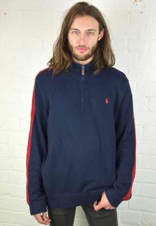 VINTAGE 90'S RALPH LAUREN 1/4 ZIP KNIT JUMPER
