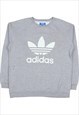 Adidas 90's Spellout Crewneck Sweatshirt Large Grey