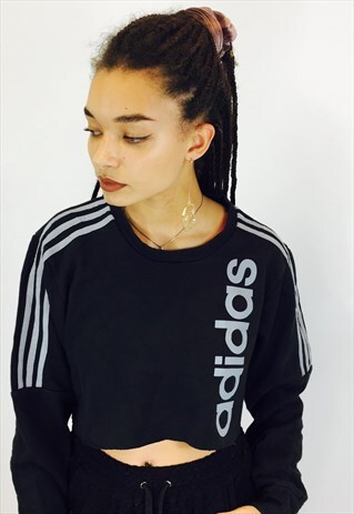 ADIDAS BIG LOGO CROPPED SWEATSHIRT