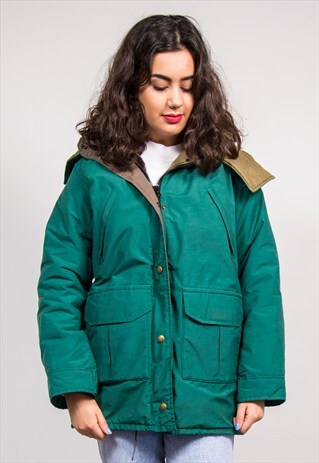 VINTAGE 90'S GREEN PADDED MOUNTAIN JACKET COAT