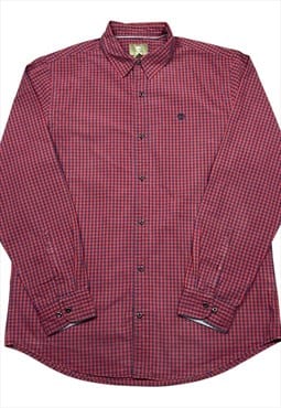 Timberland Vintage Men's Red & Navy Check Shirt