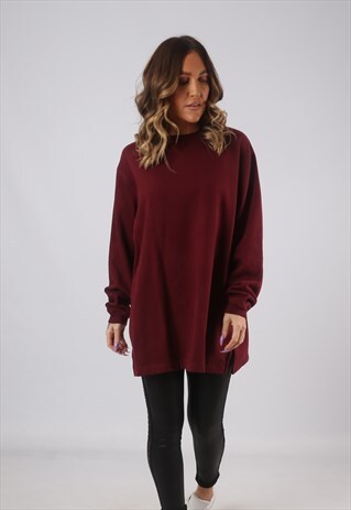 SWEATSHIRT JUMPER OVERSIZED PLAIN LONG UK 16 - 18 (HKHF)