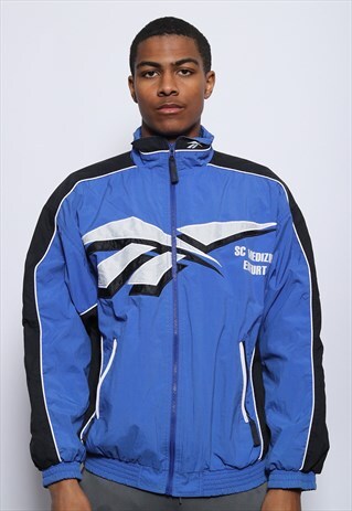 VINTAGE REEBOK BIG LOGO JACKET BLUE