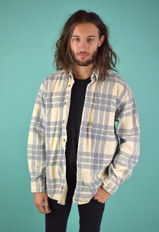VINTAGE 90'S THICK CORDUROY CHECKED SHIRT