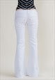 VINTAGE Y2K DEADSTOCK RAVE WHITE FLARE TROUSERS