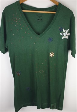 Raph x Oxfam Upcycled Dark Green Festive Tee