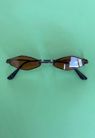 90'S STYLE SMALL DIAMOND SUNGLASSES - SEPIA