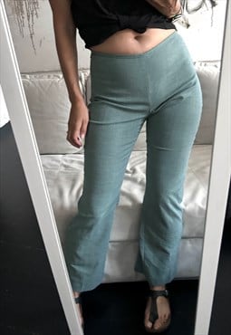 Cyan Flared Minimal Pants - M