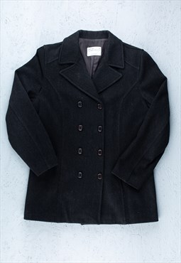 90s Alexander McQueen Black Wool Coat - B2617