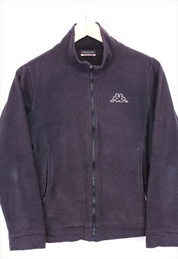 Vintage Kappa Fleece Brown Zip Up Collared With Chest Logo
