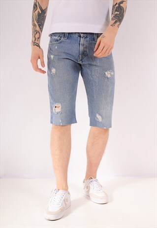 VINTAGE LEVI'S 527 CUT OFF SHORTS MID BLUE