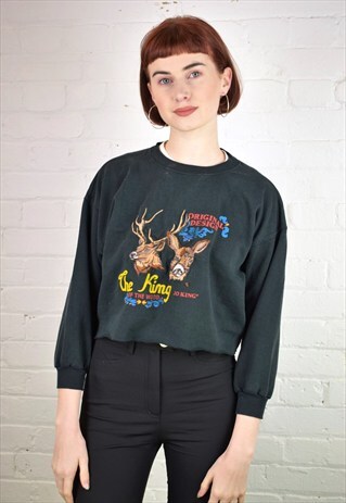 VINTAGE 90'S CROPPED DEER SWEATSHIRT