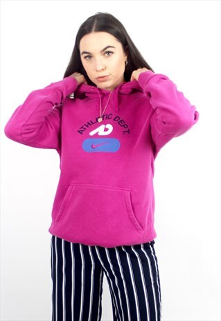 90'S RETRO PINK HOODIE WITH EMBROIDERED LOGO